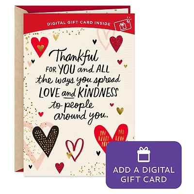 Thankful for You Gift Card Greeting Valentine's Day Card for only USD 4.99 | Hallmark