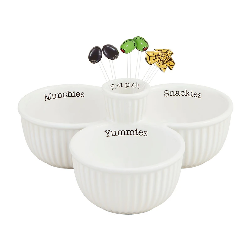 Mud Pie Snack Bowl Trio and Picks Serving Set for only USD 38.99 | Hallmark