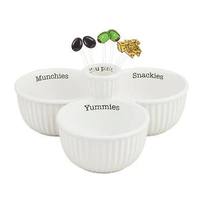 Mud Pie Snack Bowl Trio and Picks Serving Set for only USD 38.99 | Hallmark