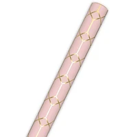 Gold Geometric on Pink Tall Wrapping Paper Roll, 35 sq. ft. for only USD 5.99 | Hallmark