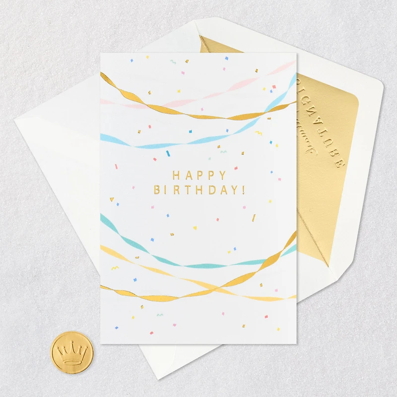 Confetti and Streamers Blank Birthday Card for only USD 5.99 | Hallmark