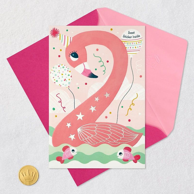 For a Fun and Fabulous Girl 2nd Birthday Card With Sticker for only USD 4.99 | Hallmark