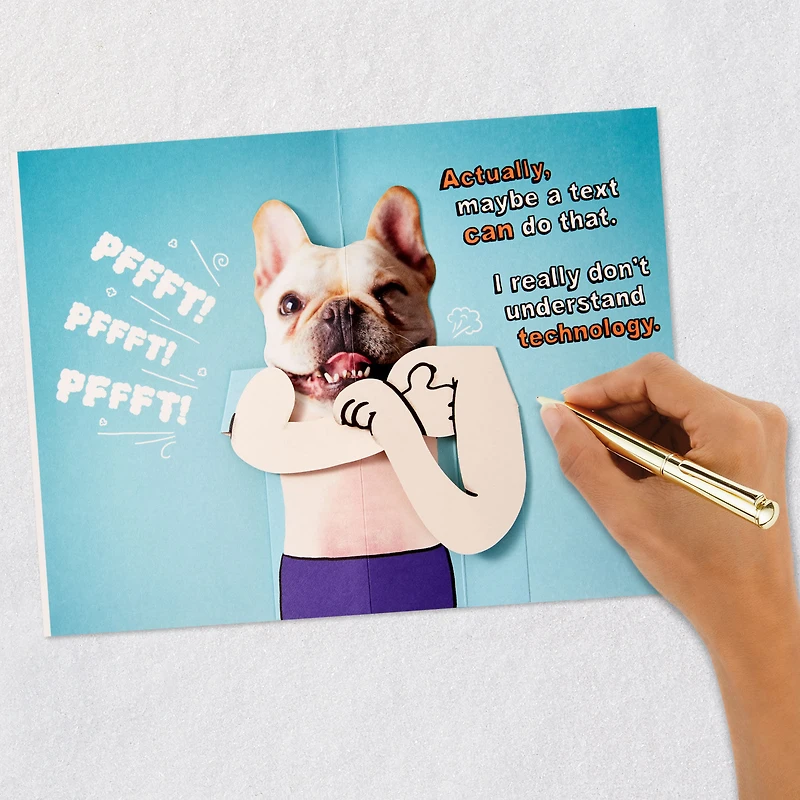 Armpit Farting Bulldog Funny Pop-Up Birthday Card for only USD 4.59 | Hallmark