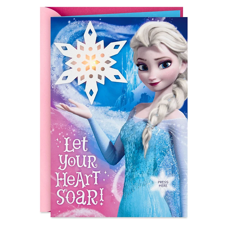 Disney Frozen Elsa Snowflake Musical Birthday Card With Light for only USD 8.99 | Hallmark