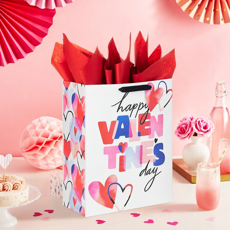 15.5" Happy Valentine's Day on White Extra-Large Gift Bag With Tissue Paper for only USD 7.99 | Hallmark
