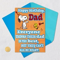 Peanuts® Snoopy and Woodstock World's Best Dad Funny Birthday Card for only USD 4.99 | Hallmark