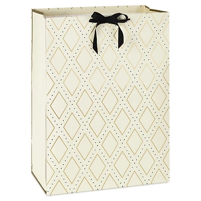 20" Gold Diamonds on Cream Jumbo Gift Bag for only USD 7.79 | Hallmark