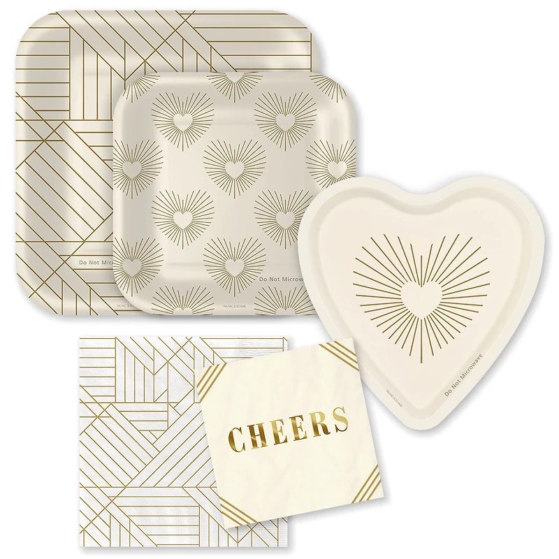 Ivory and Gold Party Essentials Set for only USD 3.99-4.99 | Hallmark