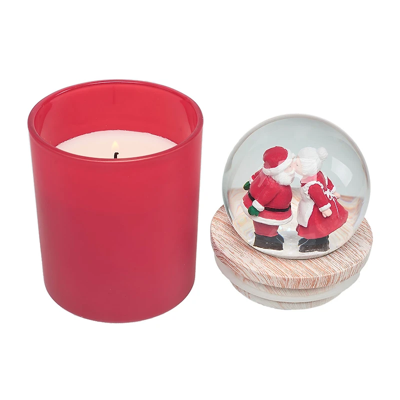 Red Peppermint Scented Santa and Mrs. Claus Snow Globe Candle for only USD 19.99 | Hallmark