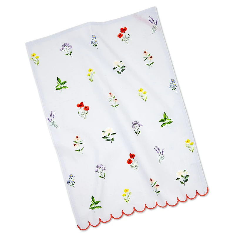 Floral and Stripe Scalloped Tea Towels, Set of 2 for only USD 24.99 | Hallmark