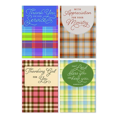Plaid Thankful for You Assorted Religious Ministry Appreciation Cards, Box of 12 for only USD 8.99 | Hallmark
