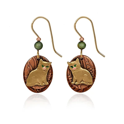 Silver Forest Cat on Layered Gold-Tone Mixed Metal Drop Earrings for only USD 18.00 | Hallmark
