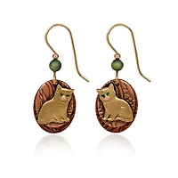 Silver Forest Cat on Layered Gold-Tone Mixed Metal Drop Earrings for only USD 18.00 | Hallmark