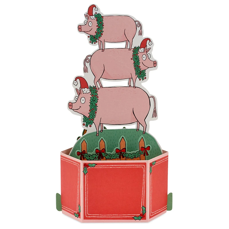 Deck the Hogs Funny 3D Pop-Up Christmas Card for only USD 7.99 | Hallmark