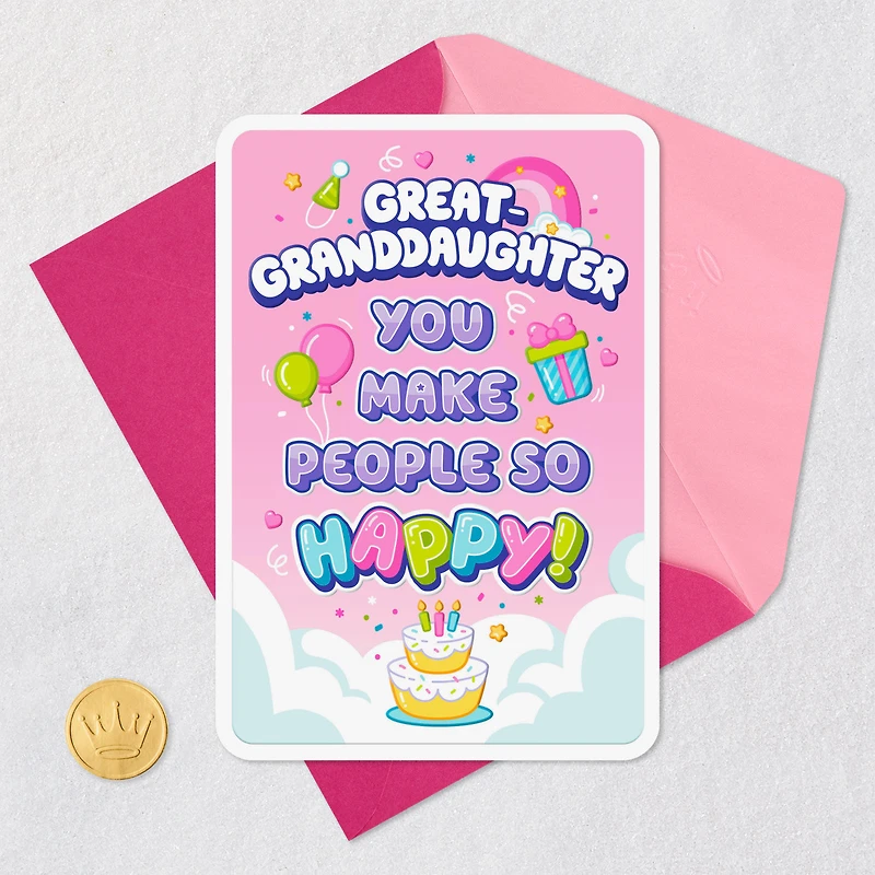 You Make People So Happy Birthday Card for Great-Granddaughter for only USD 2.99 | Hallmark