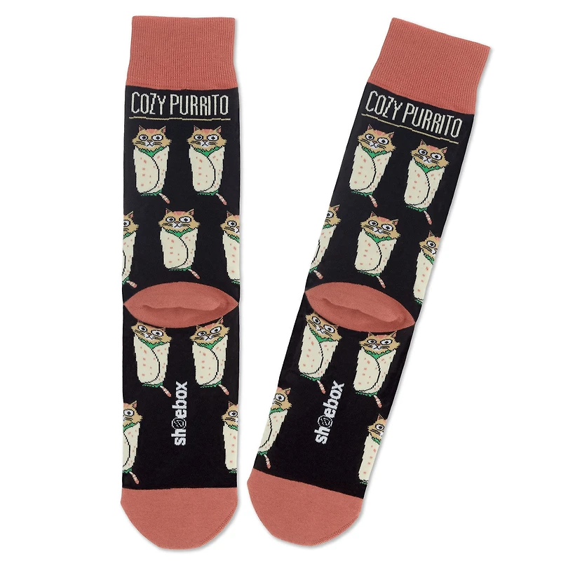 Shoebox Cat Purrito Funny Crew Socks for only USD 12.99 | Hallmark