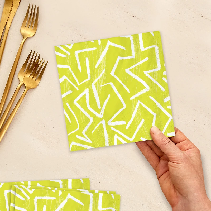 Zig-Zag Stripe on Yellow Dinner Napkins, Pack of 20 for only USD 4.99 | Hallmark