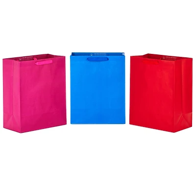 13" Assorted Solid Colors 3-Pack Large Gift Bags for only USD 7.99 | Hallmark
