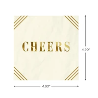 Ivory and Gold "Cheers" Cocktail Napkins, Set of 16 for only USD 4.49 | Hallmark