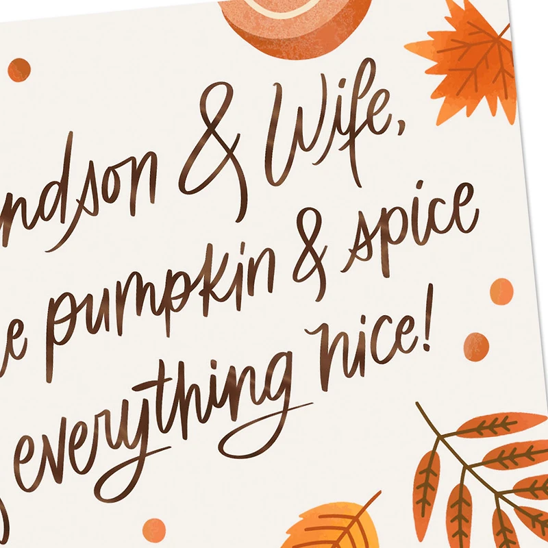 Filled Up on Love Thanksgiving Card for Grandson and Wife for only USD 2.99 | Hallmark