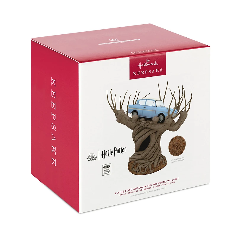 Harry Potter and the Chamber of Secrets™ Collection Flying Ford Anglia in the Whomping Willow™ Tree Topper With Light and Sound for only USD 158.99 | Hallmark