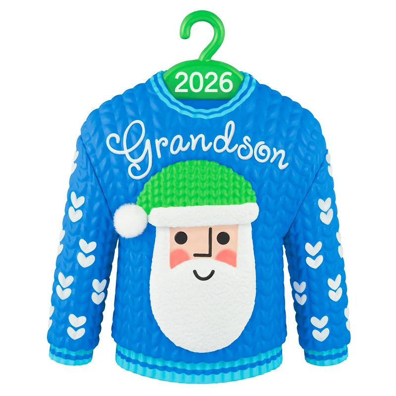 Grandson Santa Sweater 2026 Ornament for only USD 18.99 | Hallmark