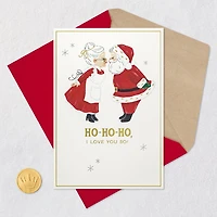 Vintage Kissing Santa and Mrs. Claus Romantic Christmas Card for only USD 5.59 | Hallmark