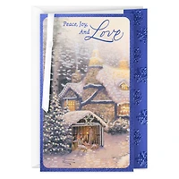 Thomas Kinkade Peace, Joy and Love Religious Christmas Card for only USD 5.99 | Hallmark