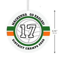 Volleyball Round Metal Personalized Ornament