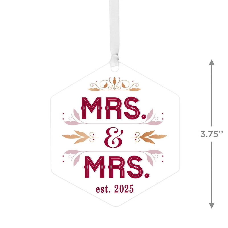 Mrs. & Mrs. Metal Personalized Ornament, Custom Text for only USD 17.99 | Hallmark