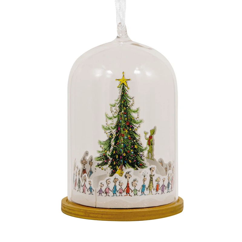 Dr. Seuss's How the Grinch Stole Christmas!™ Whoville Christmas Tree Cloche Glass and Paper Hallmark Ornament for only USD 28.99 | Hallmark