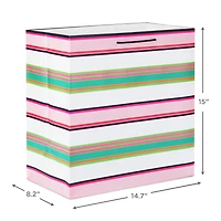 15" Modern Stripes Extra-Deep Gift Bag for only USD 5.99 | Hallmark