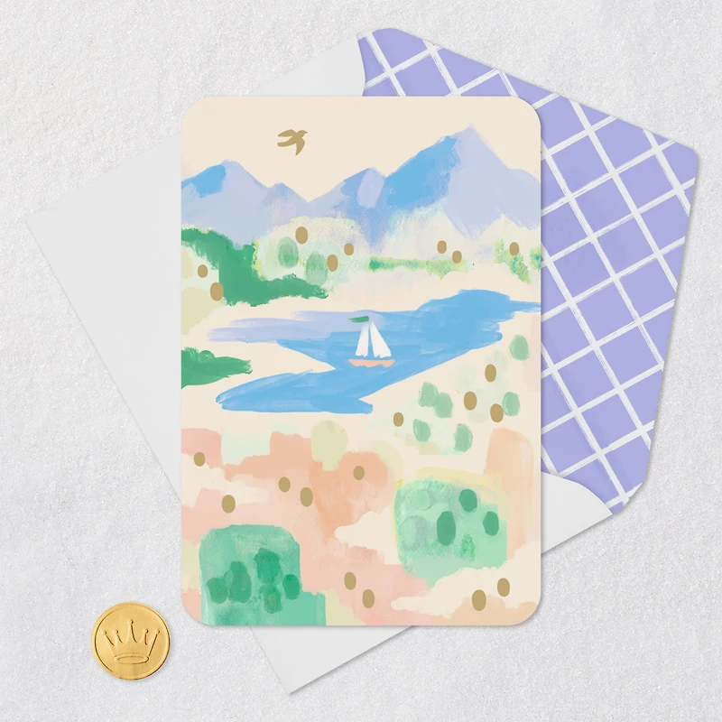 Sailboat on Mountain Lake Blank Card for only USD 2.99 | Hallmark