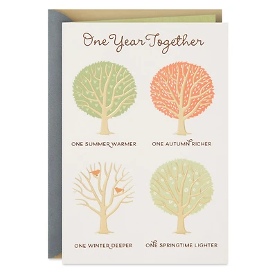 Summer, Autumn, Winter, Spring Trees First Anniversary Card for only USD 4.99 | Hallmark