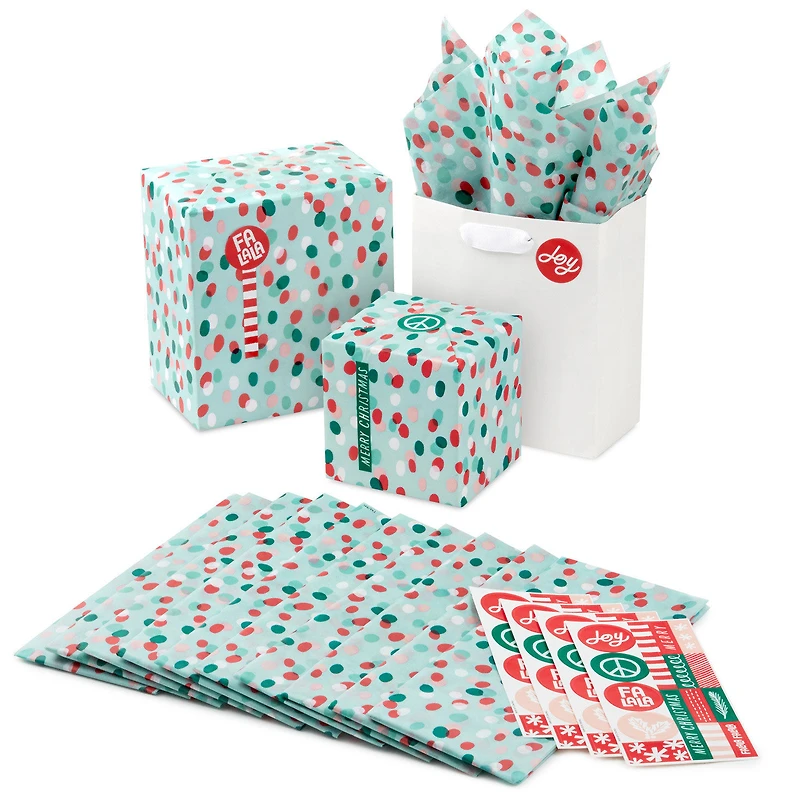 Colorful Dots on Mint Tissue Paper With Gift Tag Stickers, 10 sheets for only USD 4.99 | Hallmark