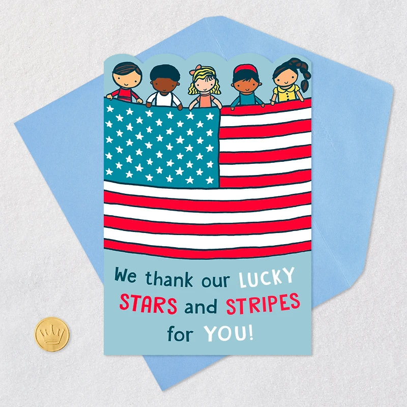 Thank Our Lucky Stars and Stripes Veterans Day Card for only USD 2.00 | Hallmark