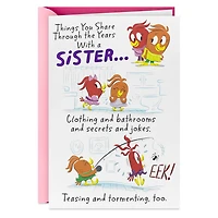 Things We Share Funny Pop-Up Birthday Card for Sister for only USD 6.99 | Hallmark