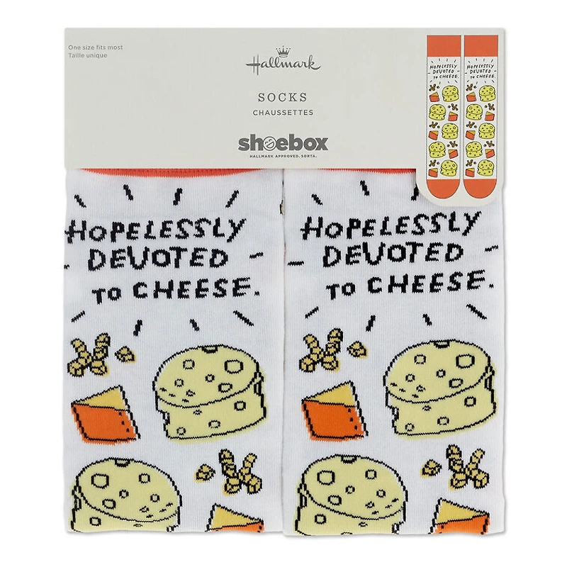 Shoebox Devoted to Cheese Funny Crew Socks for only USD 12.99 | Hallmark
