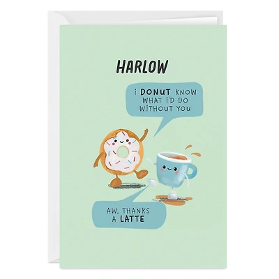 Donut and Latte Punny Custom Thank-You Card for only USD 4.99 | Hallmark