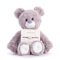 Demdaco Friendship Lavender Plush Bear With Hearts Bracelet for only USD 17.00 | Hallmark