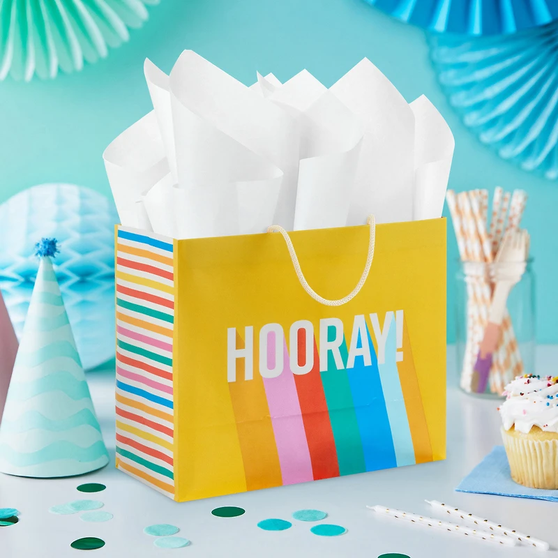 7.7" Hooray on Yellow Medium Horizontal Gift Bag for only USD 4.49 | Hallmark
