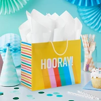 7.7" Hooray on Yellow Medium Horizontal Gift Bag for only USD 4.49 | Hallmark