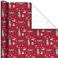Disney Tim Burton's The Nightmare Before Christmas Characters on Red Wrapping Paper Roll, 25 sq. ft. for only USD 4.99 | Hallmark