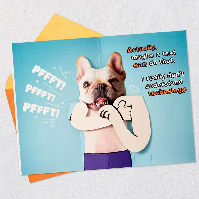 Armpit Farting Bulldog Funny Pop-Up Birthday Card for only USD 4.59 | Hallmark
