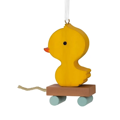 Yellow Duck Pull Toy Wood Hallmark Ornament for only USD 14.99 | Hallmark