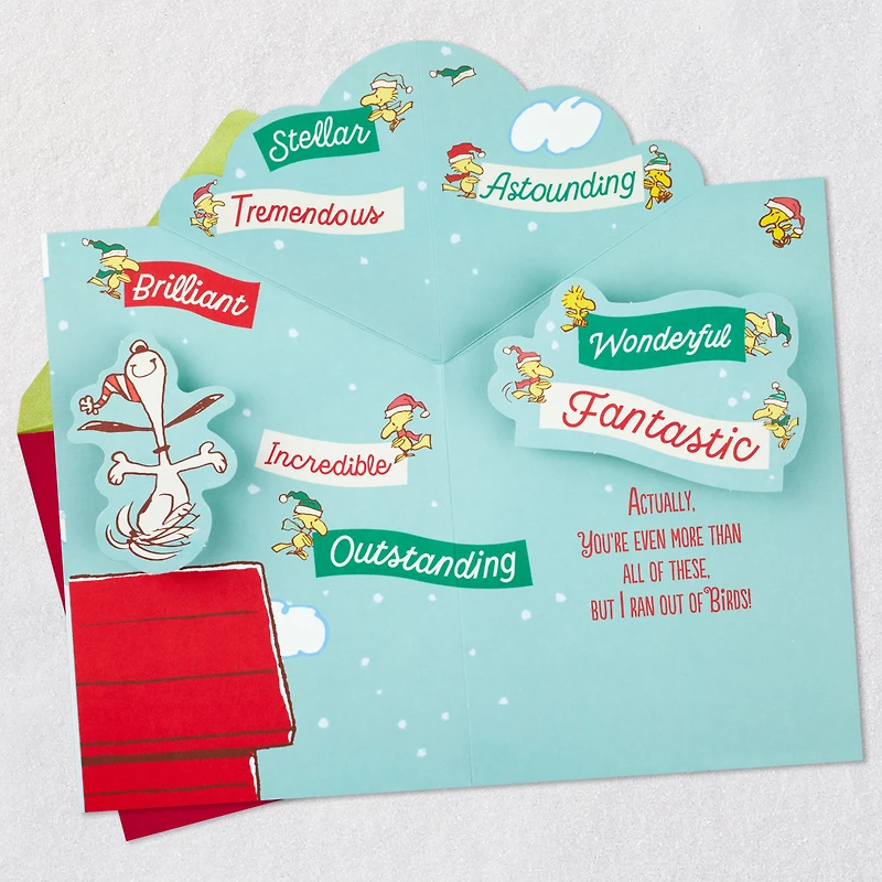 Peanuts® Snoopy and Woodstock You're Awesome and Amazing Funny Pop-Up Christmas Card for only USD 6.59 | Hallmark