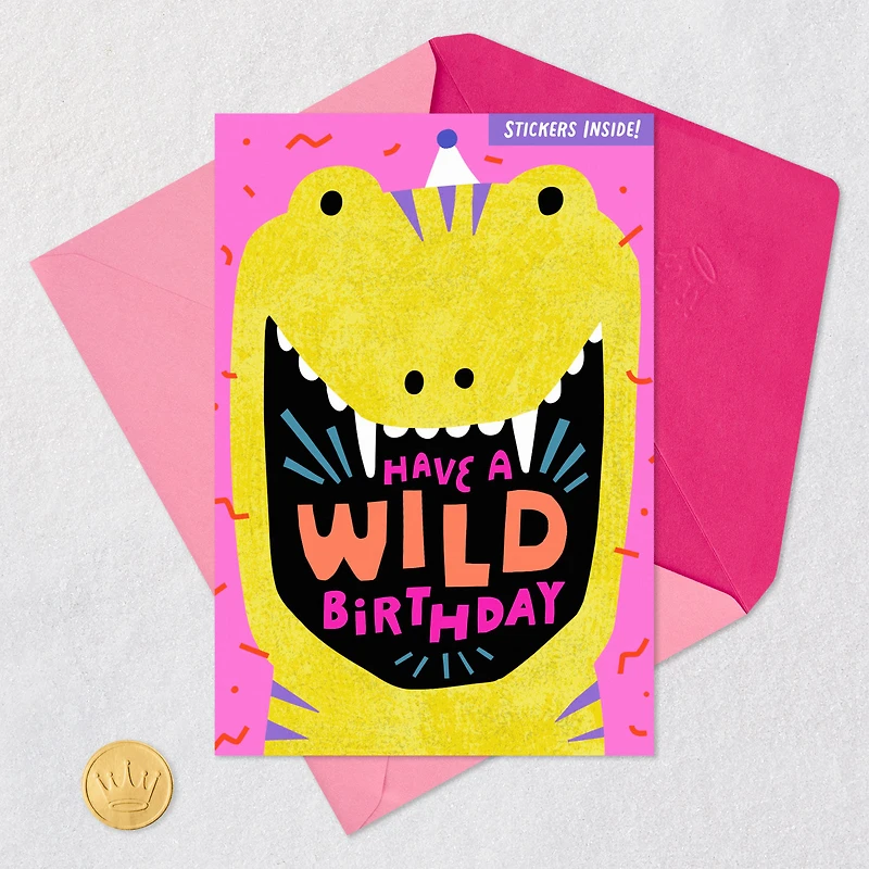 Dino-mite Kid Birthday Card With Stickers for only USD 4.99 | Hallmark