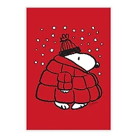Peanuts® Snoopy in Puffer Coat Custom Christmas Card for only USD 4.99 | Hallmark