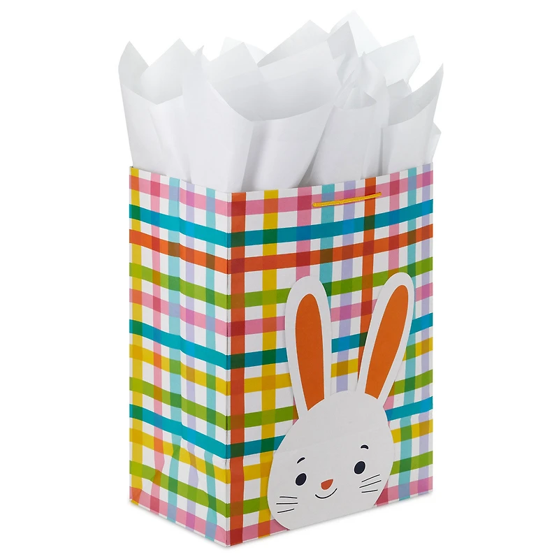 17" Bunny on Plaid Extra-Large Easter Gift Bag With Tissue Paper for only USD 9.99 | Hallmark