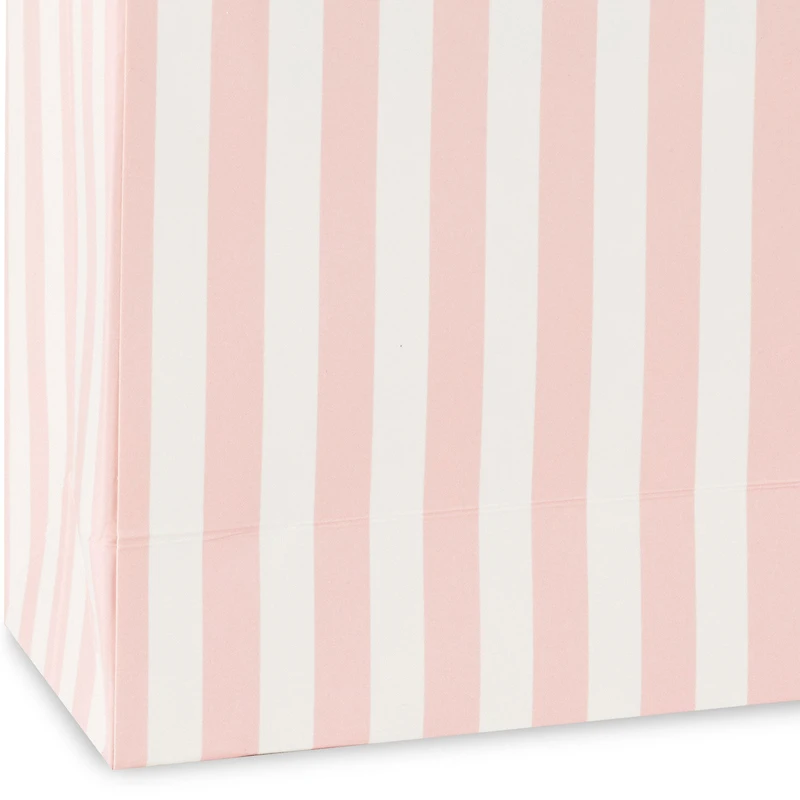 5.5" Black Bow on Pink Stripes Small Gift Bag With Tissue Paper for only USD 8.99 | Hallmark
